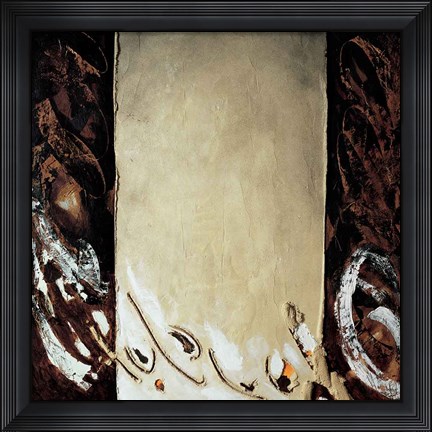 Framed Vertical Ochre Print