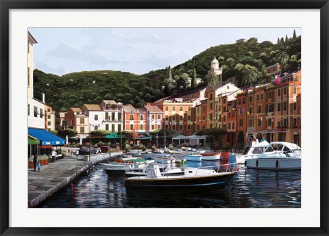 Framed Sunrise Over Portofino Print