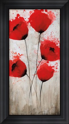 Framed Luminous Crimson I Print