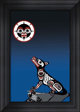 Framed Midnight Wolf Print