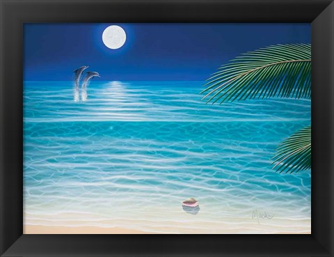 Framed Moonlit Palms Print