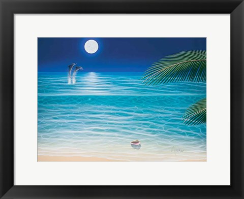 Framed Moonlit Palms Print