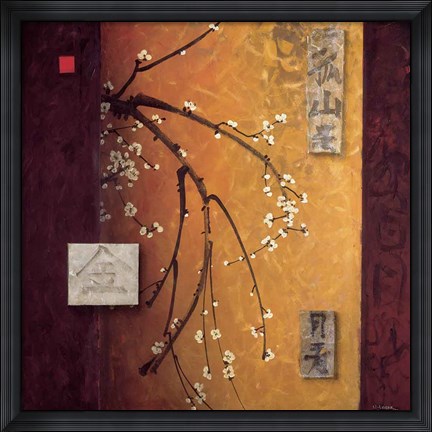 Framed Oriental Blossoms II Print