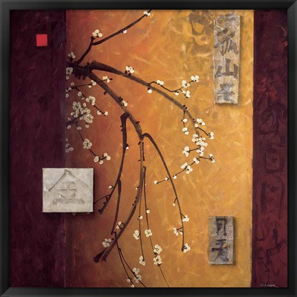 Framed Oriental Blossoms II Print