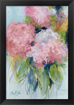 Framed Pink Hydrangeas Print