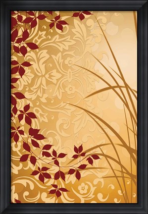 Framed Golden Flourish II Print