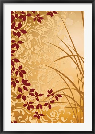 Framed Golden Flourish II Print