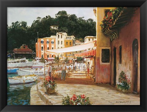 Framed Morning Stroll - Portofino Print