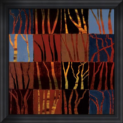 Framed Red Trees I Print