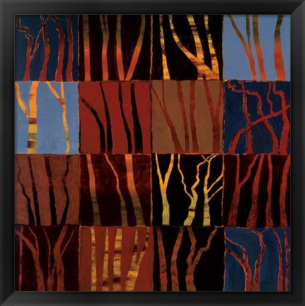 Framed Red Trees I Print