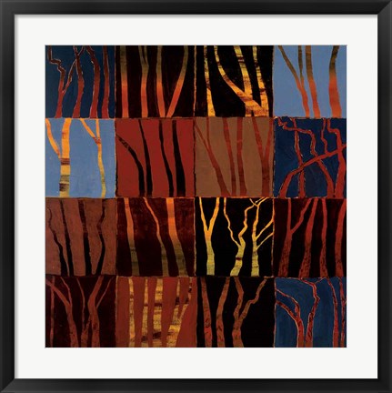 Framed Red Trees I Print