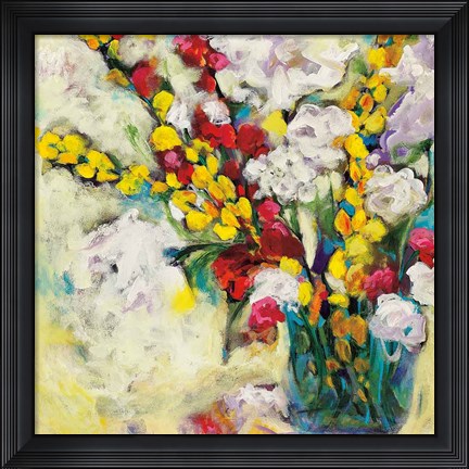 Framed Echoes in Yellow &amp; White Print