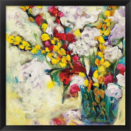 Framed Echoes in Yellow &amp; White Print