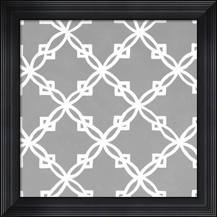 Framed Latticework Tile I Print