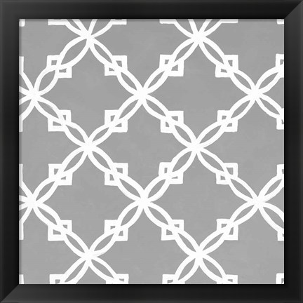 Framed Latticework Tile I Print