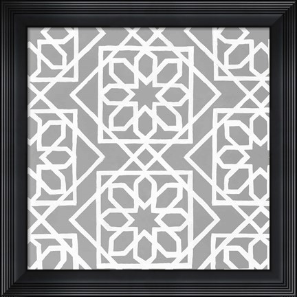 Framed Latticework Tile III Print