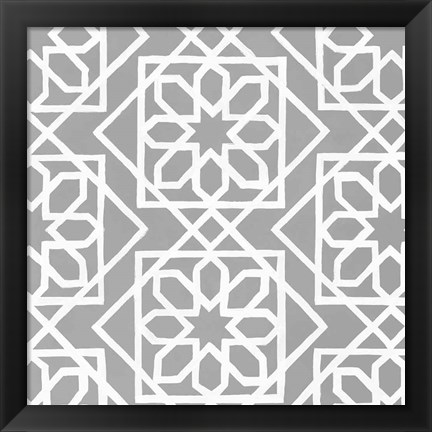 Framed Latticework Tile III Print