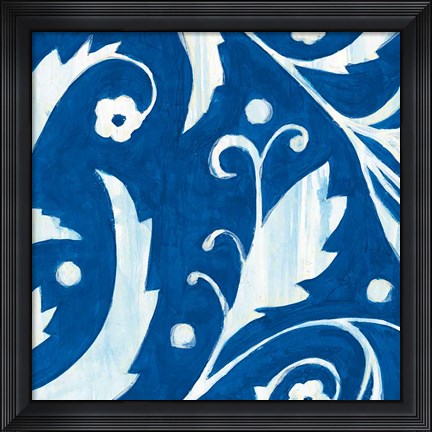 Framed Tangled In Blue I Print