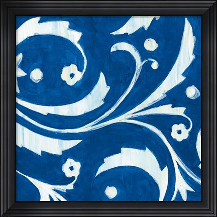 Framed Tangled In Blue II Print