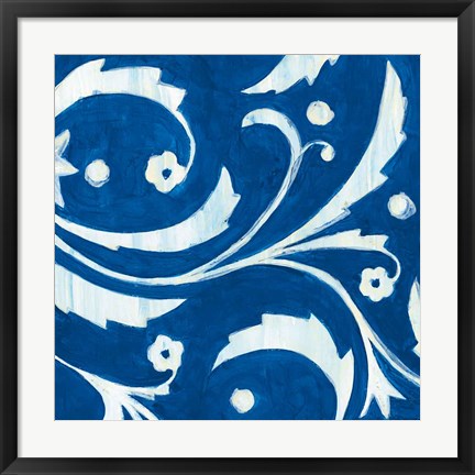 Framed Tangled In Blue II Print