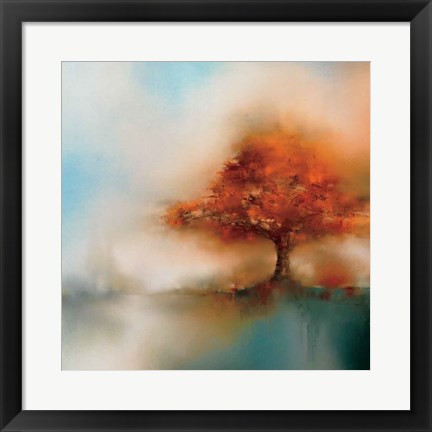 Framed Morning Mist &amp; Maple I Print