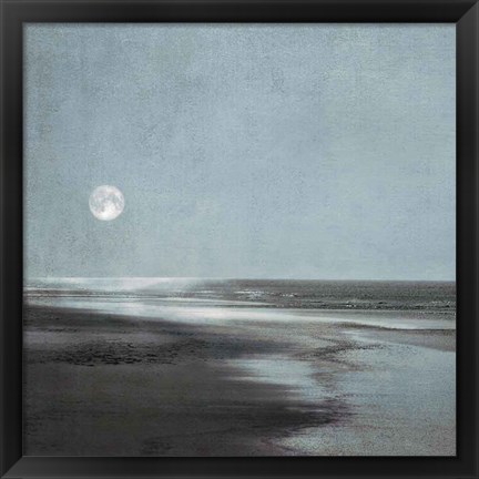 Framed Moonlit Beach Print