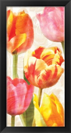 Framed Glowing Tulips II Print