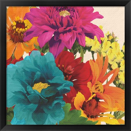 Framed Pop Art Flowers II Print