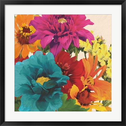 Framed Pop Art Flowers II Print