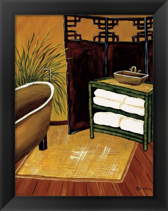 Framed Bamboo Bath Print