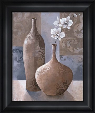 Framed Silver Orchids I Print