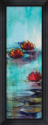 Framed Aqua Lotus II Print