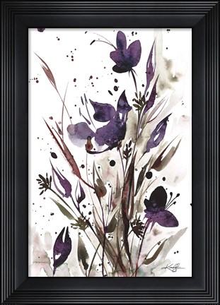 Framed Floral Music I Print