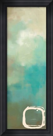 Framed Retro in Aqua and Khaki I Print