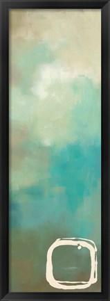 Framed Retro in Aqua and Khaki I Print