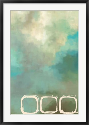 Framed Retro in Aqua and Khaki II Print
