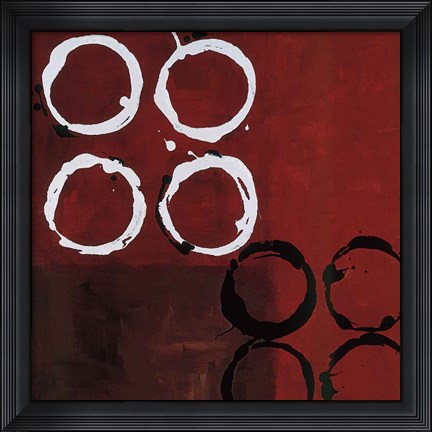 Framed Red Circles I Print