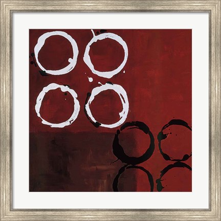 Framed Red Circles I Print