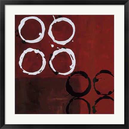 Framed Red Circles I Print