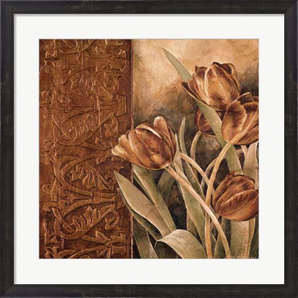 Framed Copper Tulips I Print