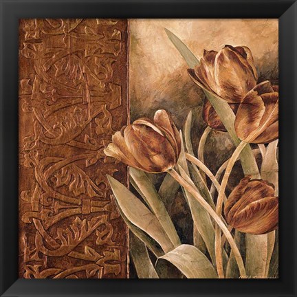 Framed Copper Tulips I Print