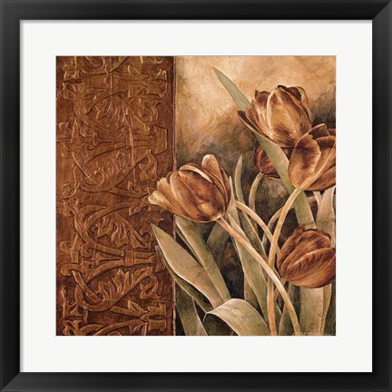 Framed Copper Tulips I Print