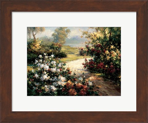 Framed Pathway of Flowers Print