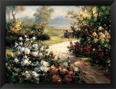 Framed Pathway of Flowers Print