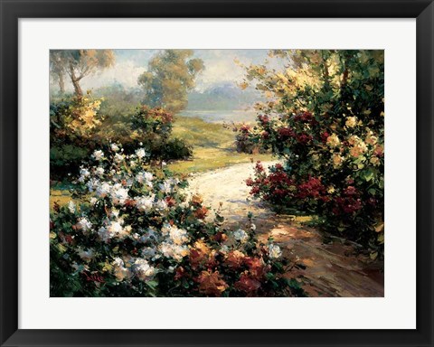 Framed Pathway of Flowers Print