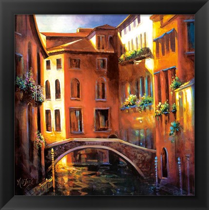 Framed Sunset in Venice Print