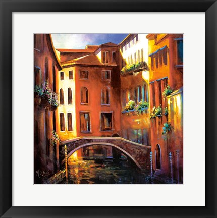 Framed Sunset in Venice Print