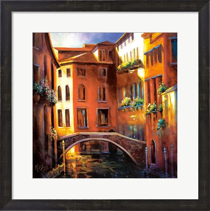 Framed Sunset in Venice Print