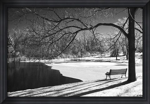 Framed Heritage Pond In Winter Print