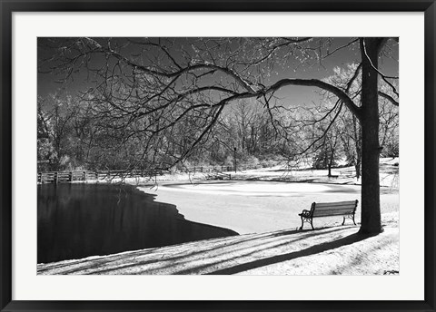 Framed Heritage Pond In Winter Print